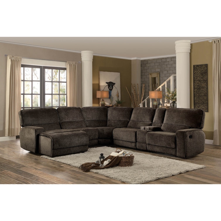 Red Barrel Studio® 6 Piece Upholstered Reclining Sectional Wayfair